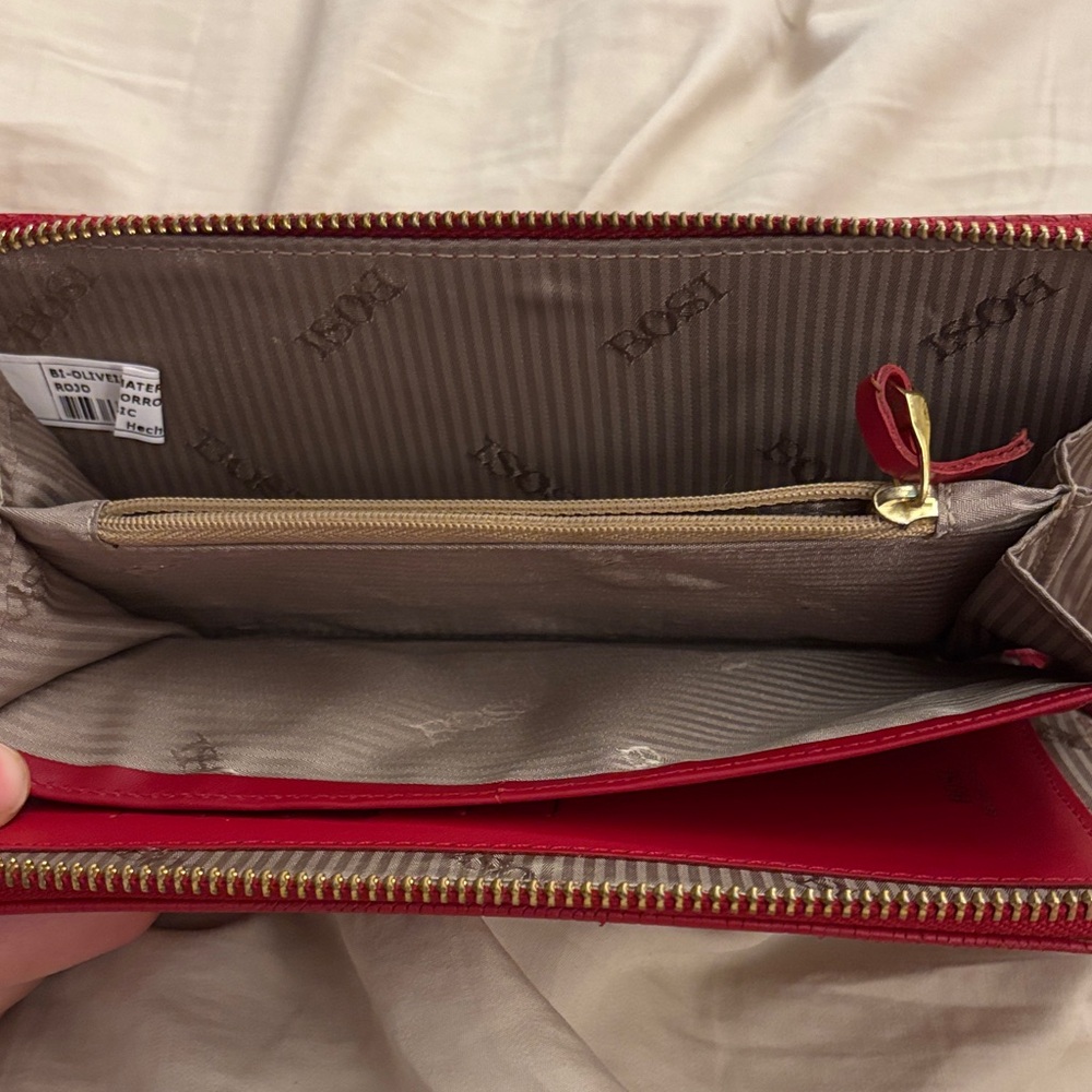 Red Textured Zip Wallet - Picture 3 of 3